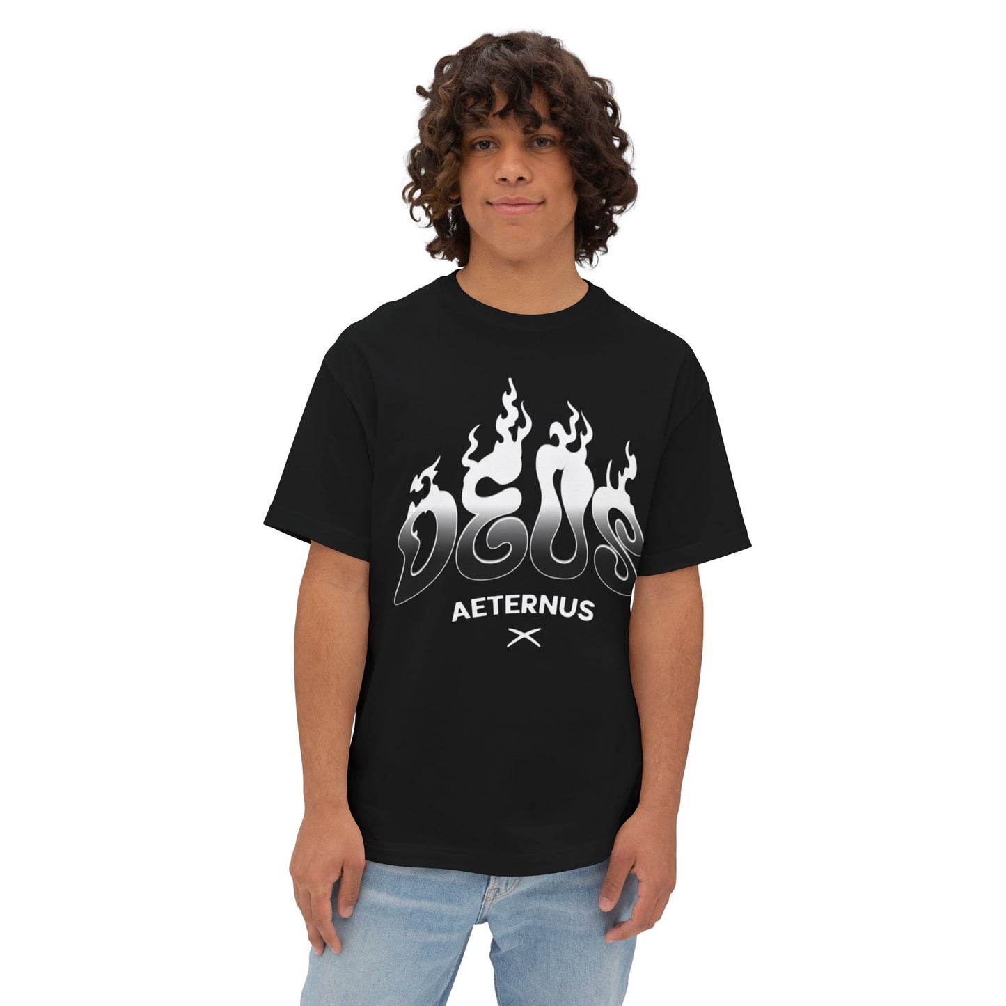 Deus Aeternus Oversized Tee - Spiritual Graphic T-Shirt for Everyday Wear
