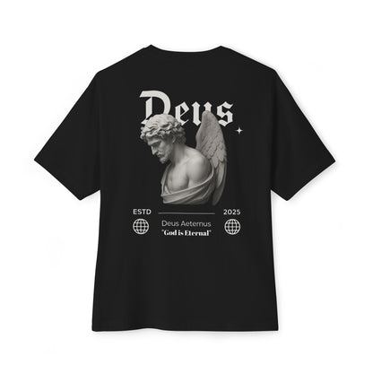Deus Aeternus Oversized Tee - Spiritual Graphic T-Shirt for Everyday Wear