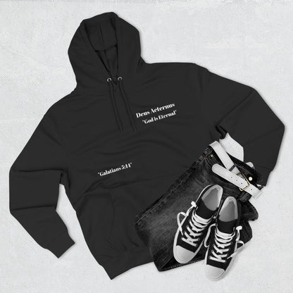 Inspirational Three-Panel Fleece Hoodie with Floral Design - Faith & Love