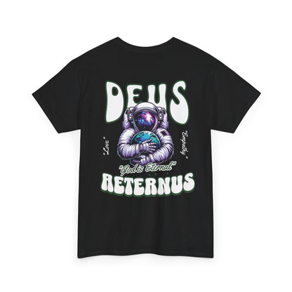 Astronaut Graphic Unisex Heavy Cotton Tee - 'God is Eternal' Design