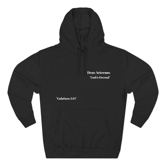 Inspirational Three-Panel Fleece Hoodie with Floral Design - Faith & Love