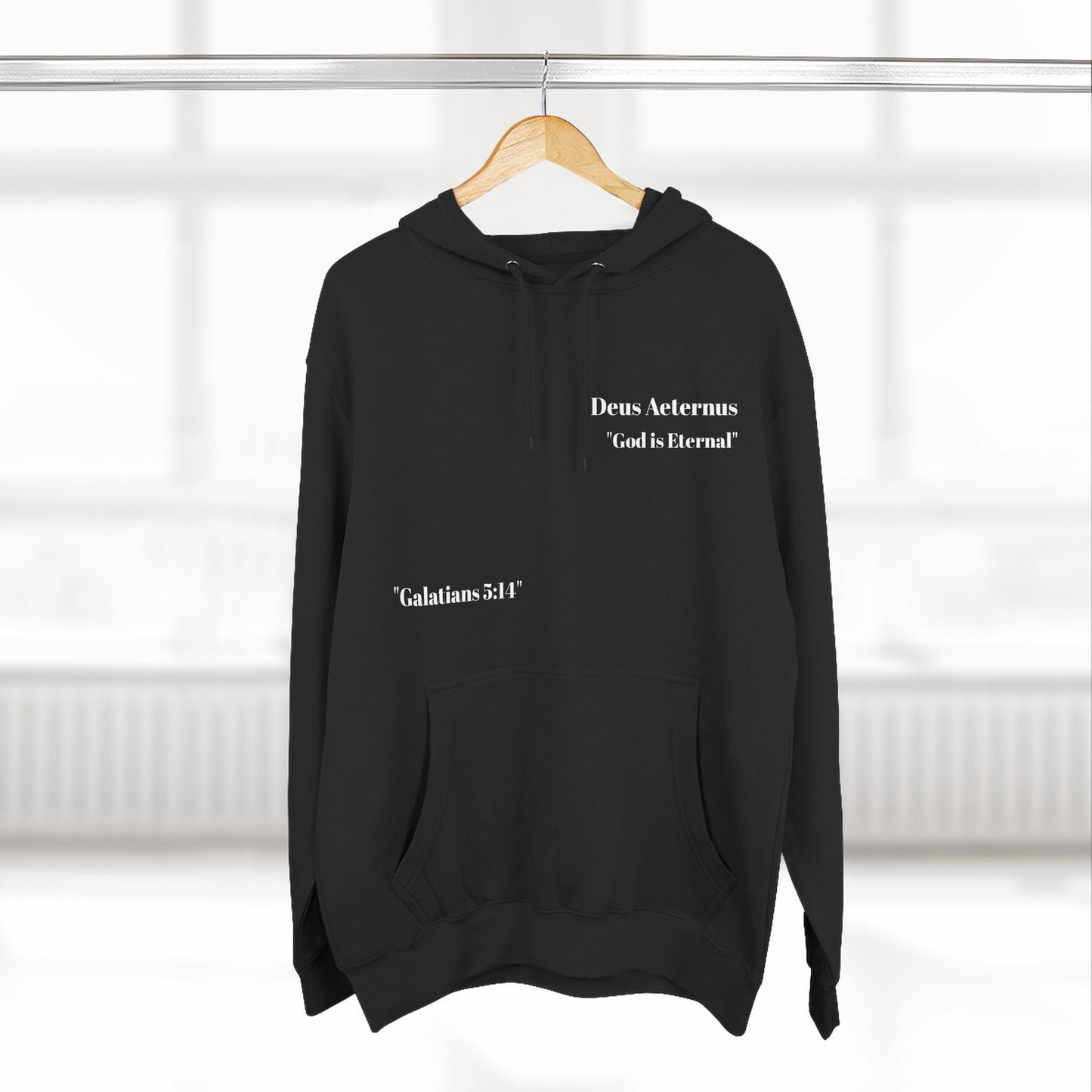 Inspirational Three-Panel Fleece Hoodie with Floral Design - Faith & Love